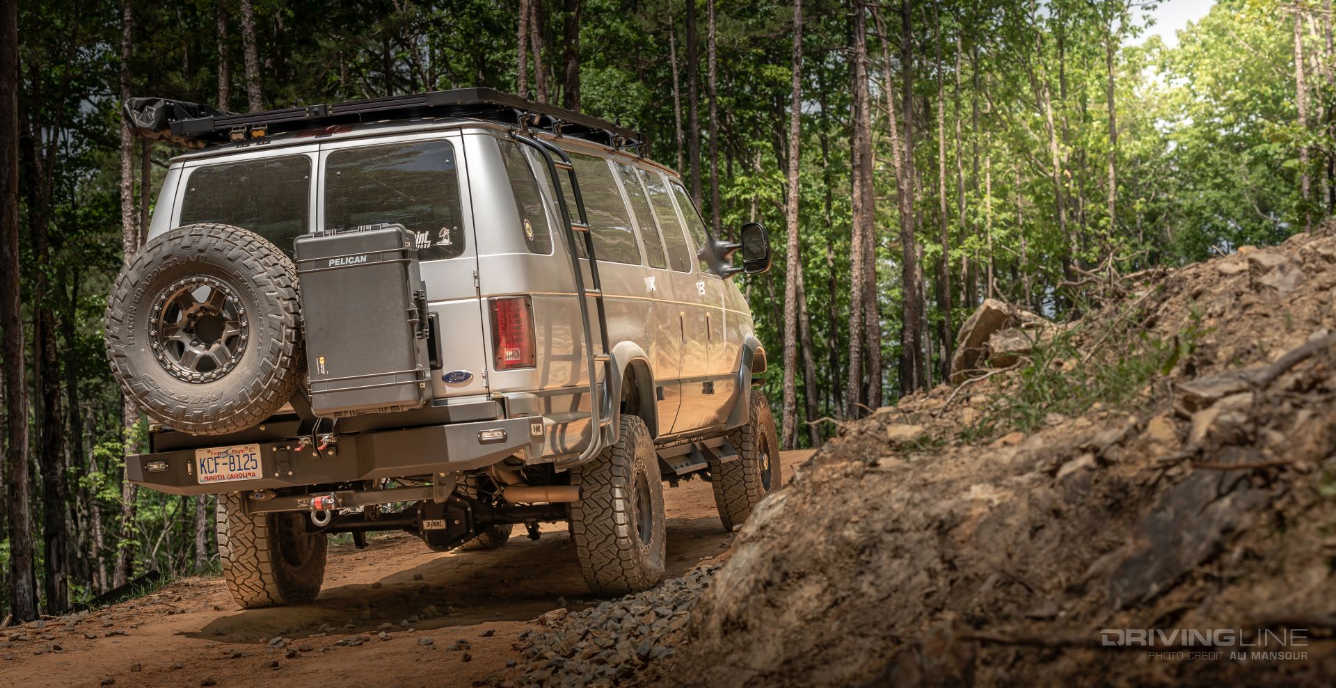 Ford E350 rear tire carrier and bumper ujoint offroad