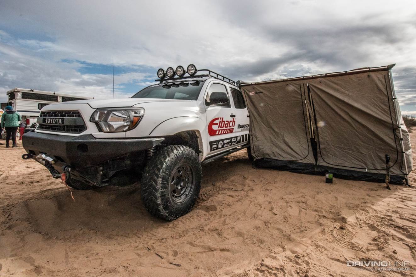 Toyota Tacoma with attached tent