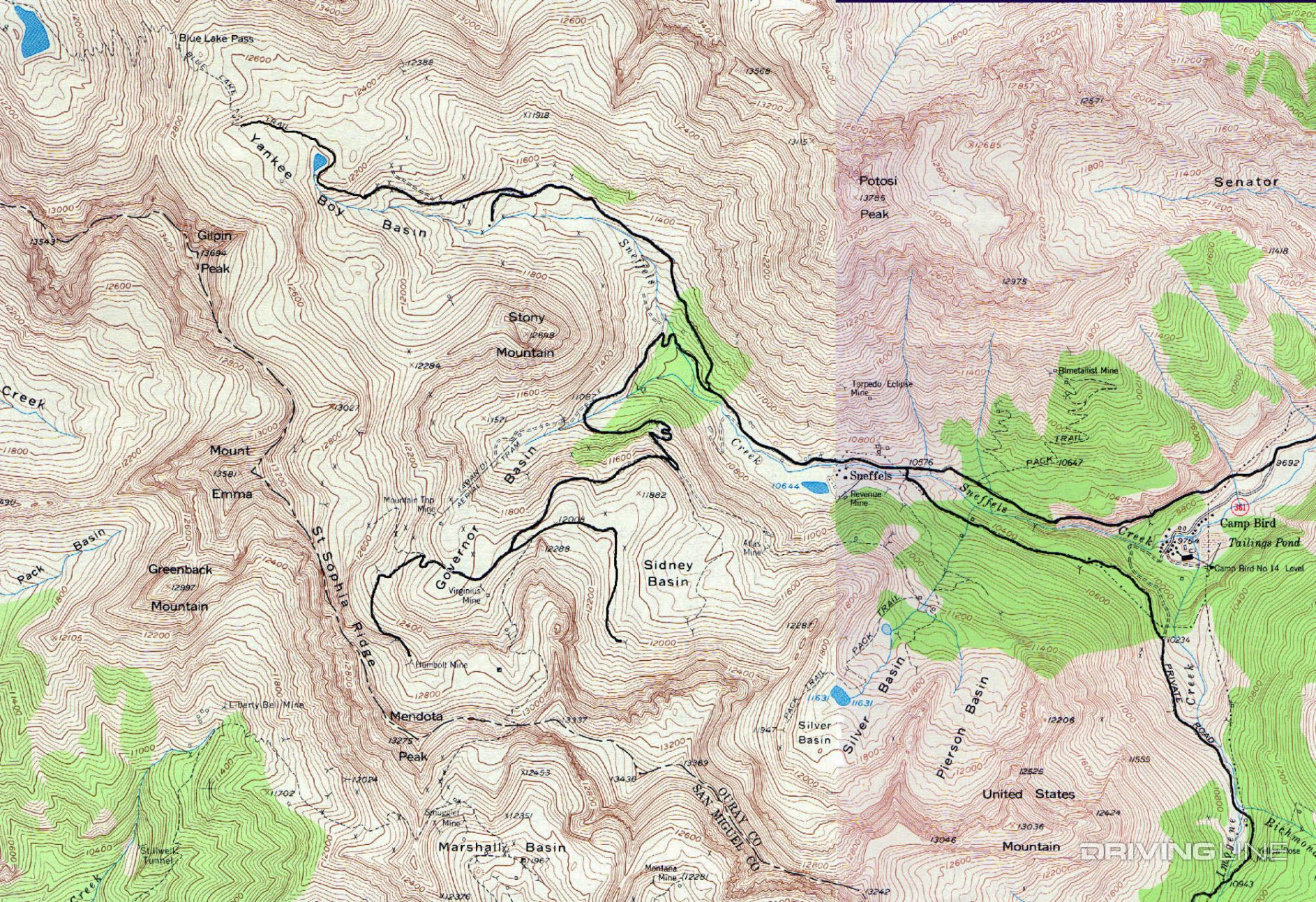 Governor Basin Topo Map