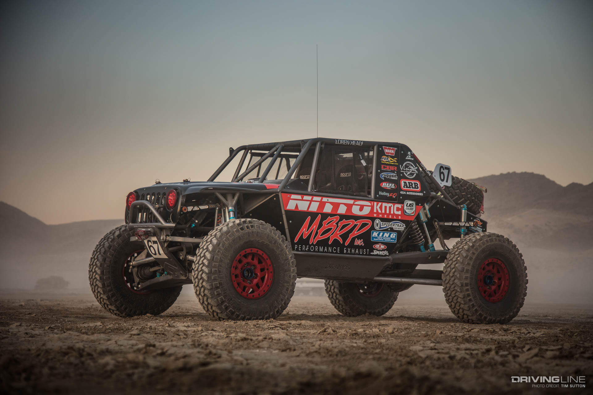 Loren Healy Jimmys 4x4 Red Dragon 2.0 Ultra 4 MBRP Nitto Tire Side