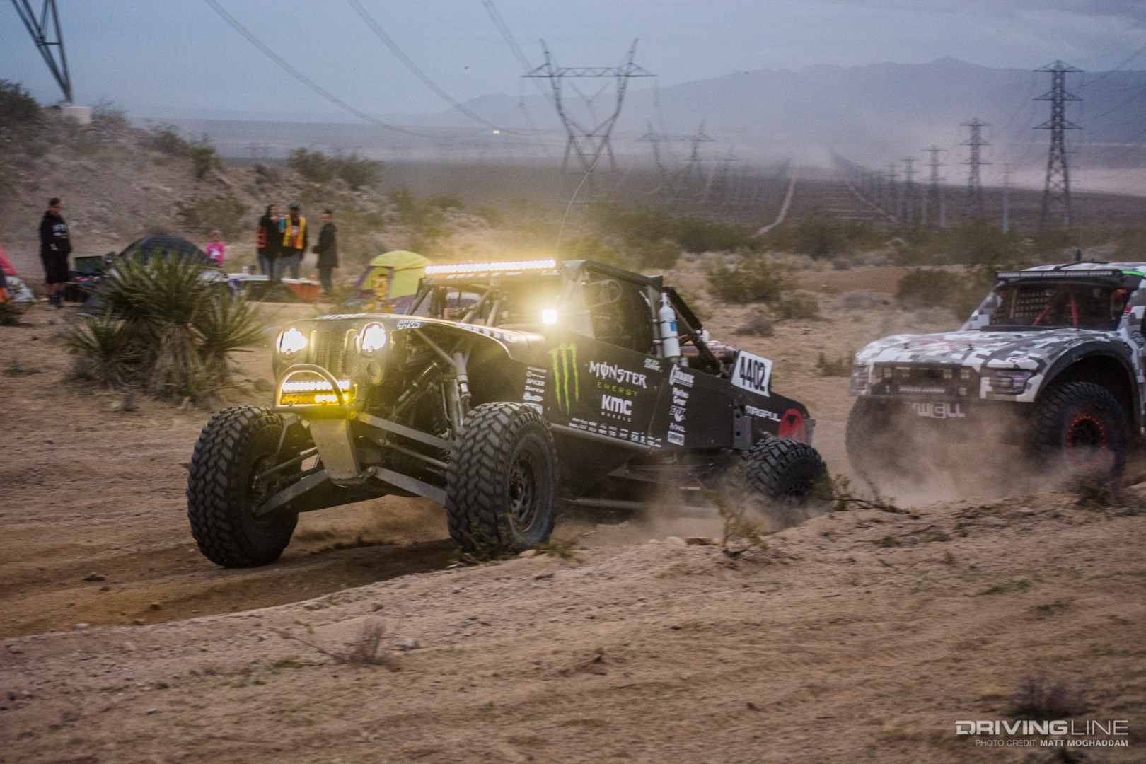 Casey Currie holding his position through lap 2