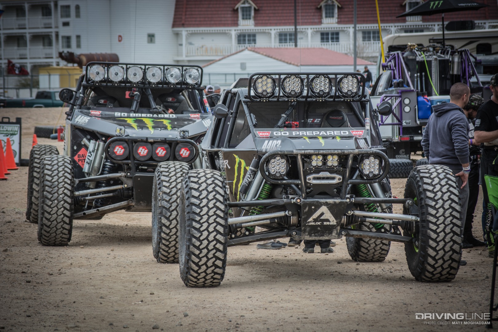 The Campbell cars ready to race