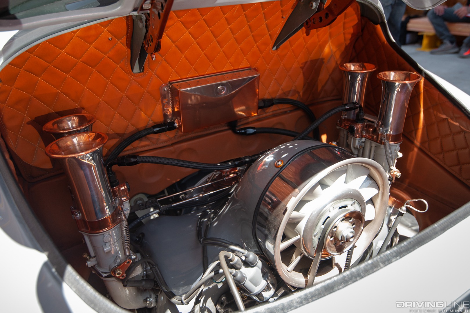 Luftgekuhlt 5 Porsche 964 911 leather and copper engine bay