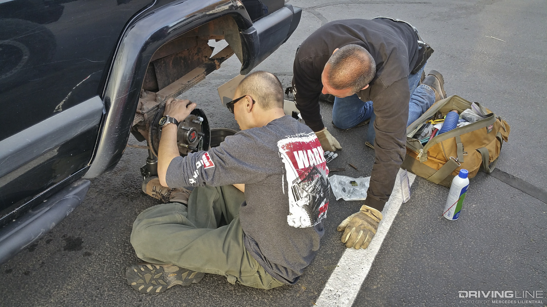 Moab parking lot Jeep Cherokee fix 2