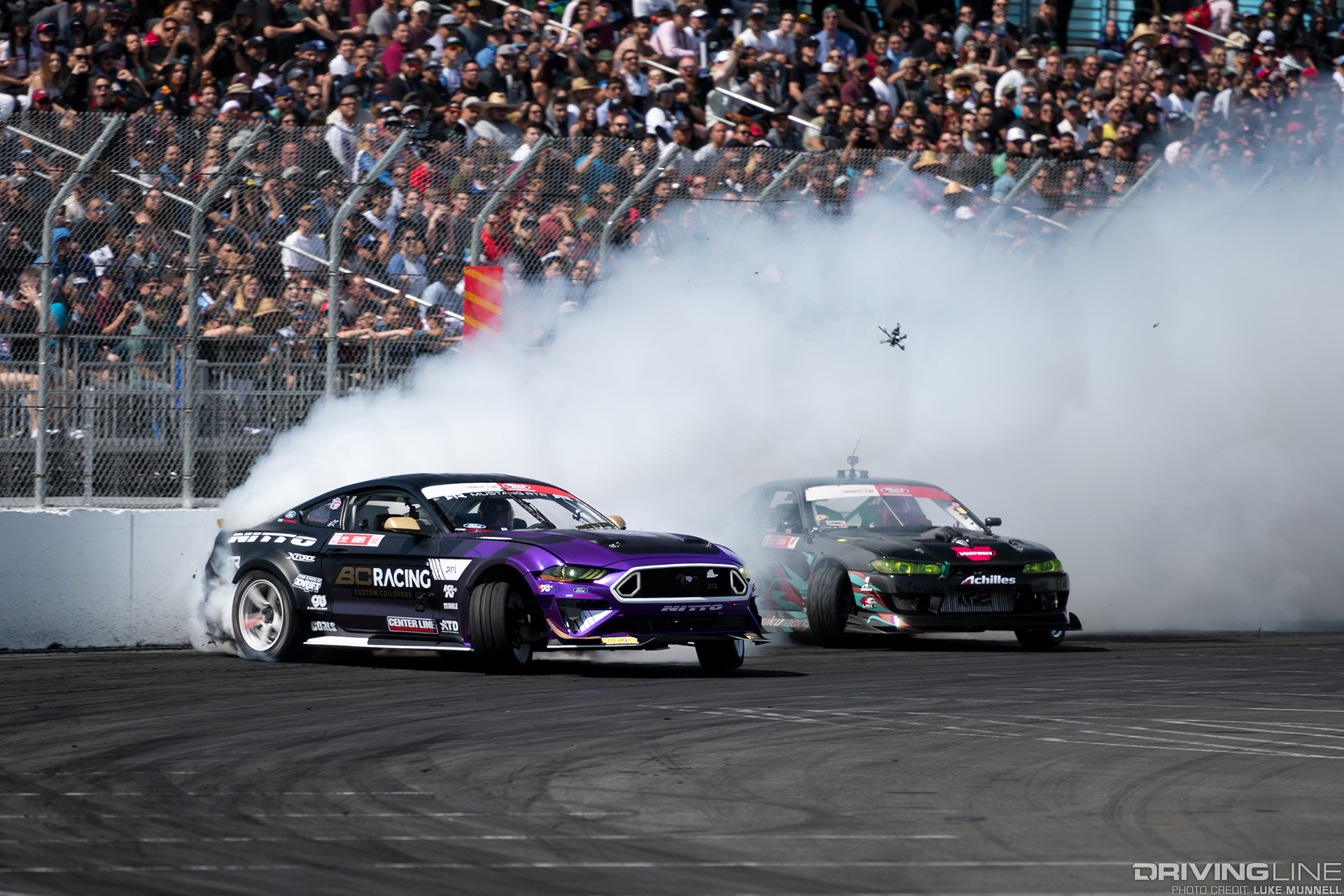 2019 Formula Drift Long Beach DeNofa RTR Mustang versus Wang S15