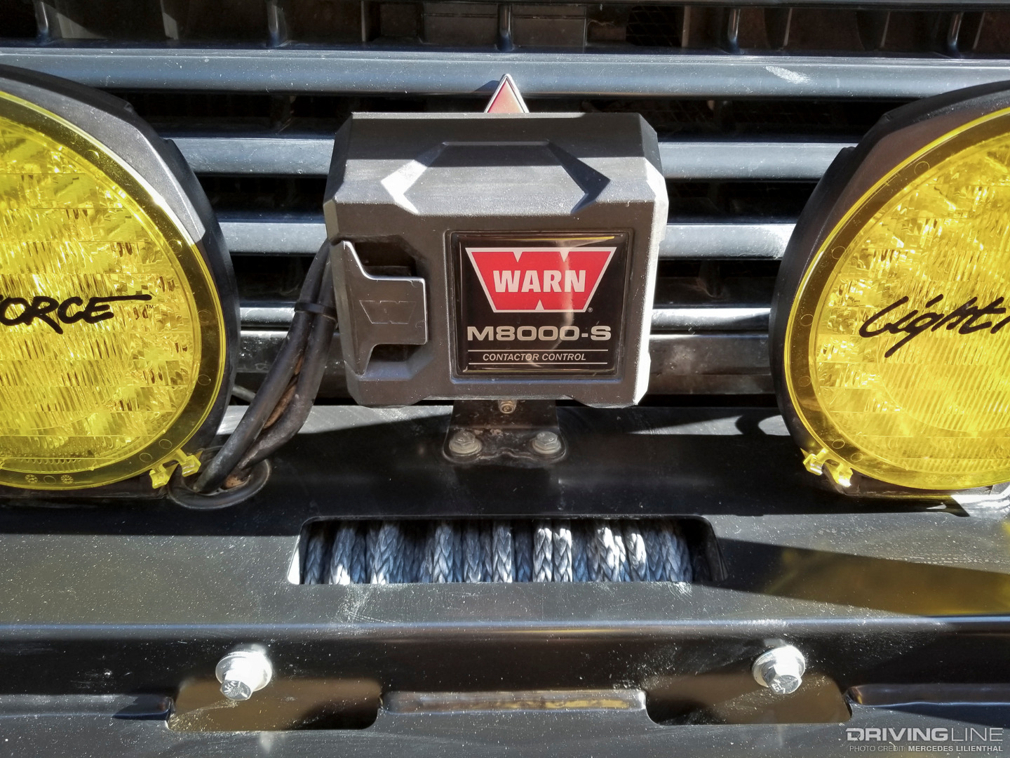 WARN M8-S winch on a bumper