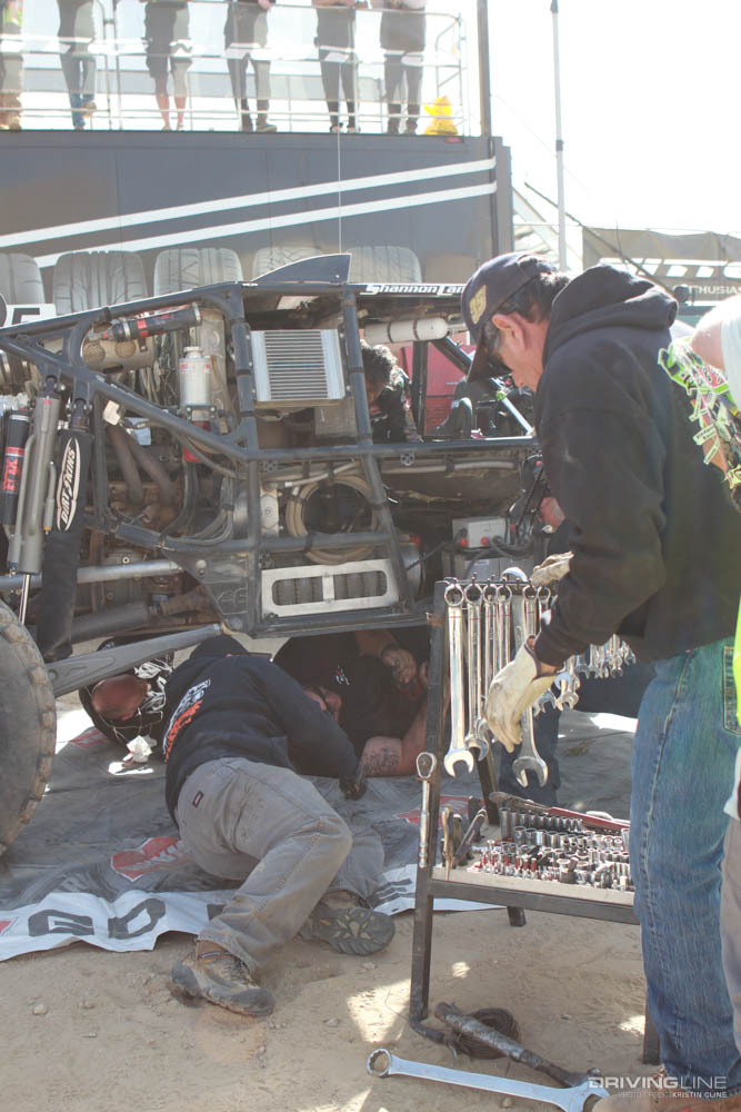 Transmission change on Shannon Campbell's Ultra4 car