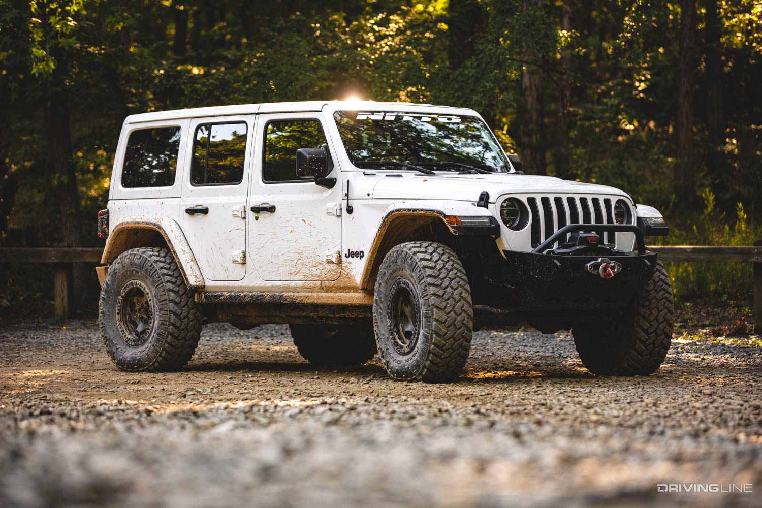 Jeep on Nitto Trail Grapplers in Uwharrie forest