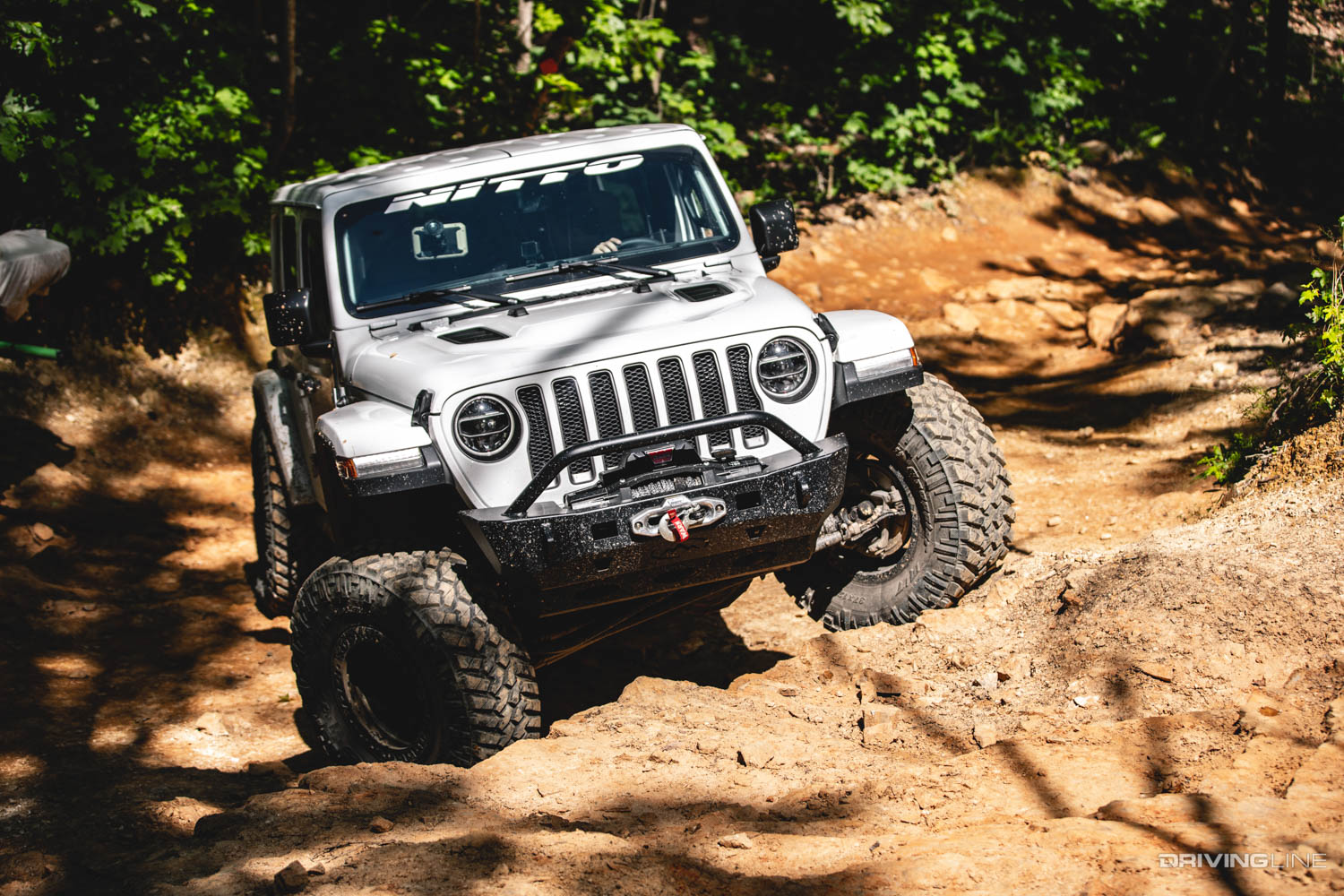 Jeep traversing Uwharrie trail on Nitto Trail grappler tires