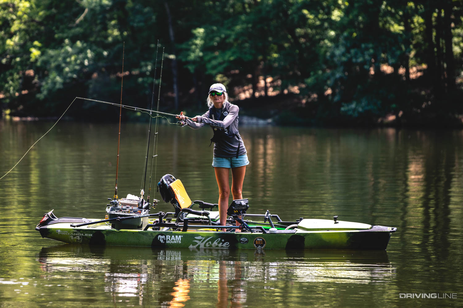 Kristine Fischer fishing on Hobie Kyak