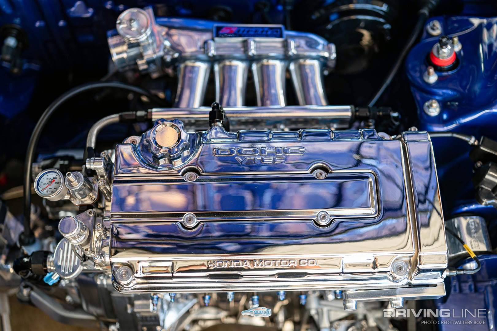 The engine bay of Ron Bergenholtz's Integra is slowly being refreshed, and now features a VTEC head for the first time