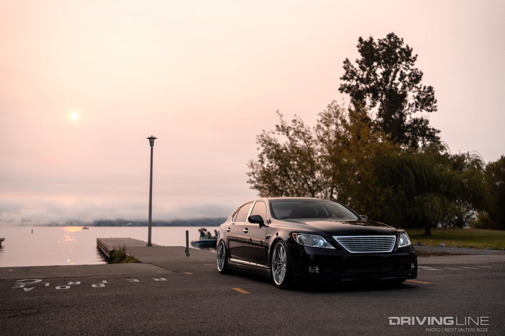 2009 LS460L parked next to pier