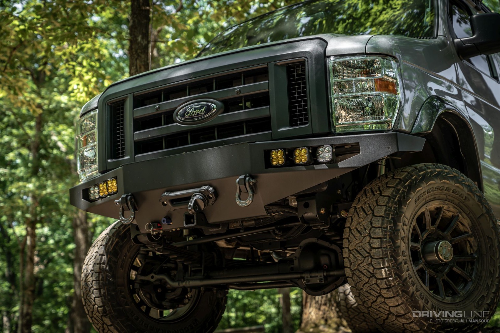 Ford E-350 4x4 Van Conversion Ujoint Offroad front end detail