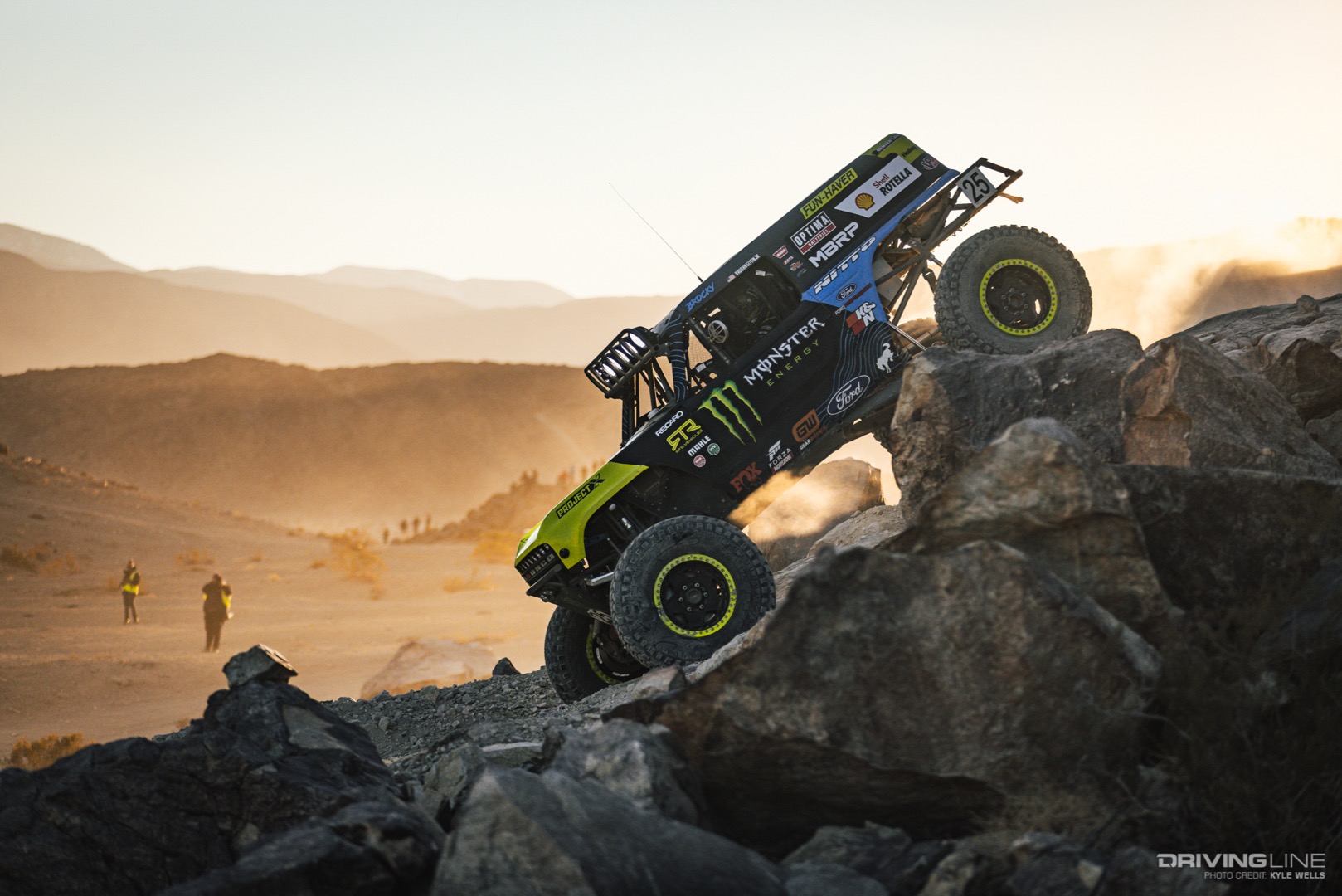 Vaughn Gittin Jr. driving down a rocky hill