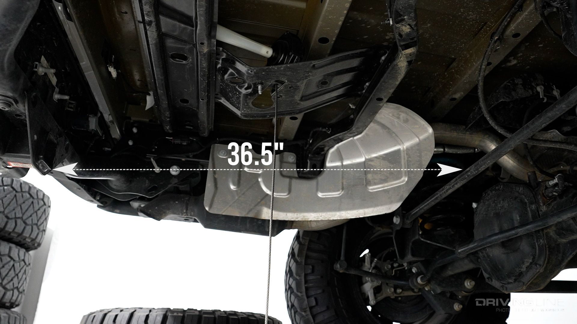 Jeep Gladiator Rubicon spare tire area diameter measurement