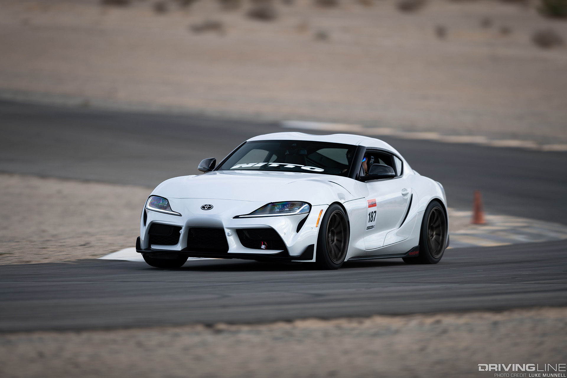 Toyota Supra on time attack race track