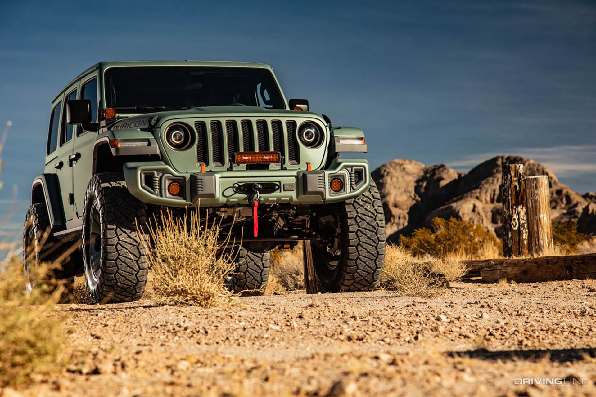 Jeep JL Wrangler in Desert on Nitto Ridge Grappler tires