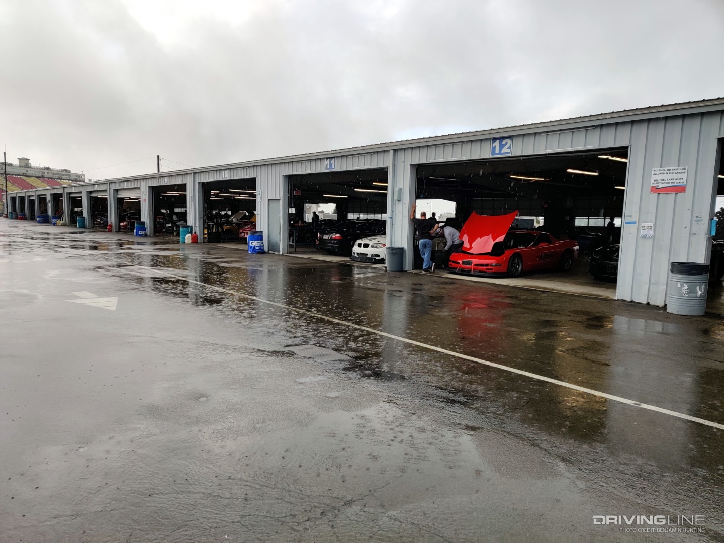 Rain soaked paddock at Watkins Glen International