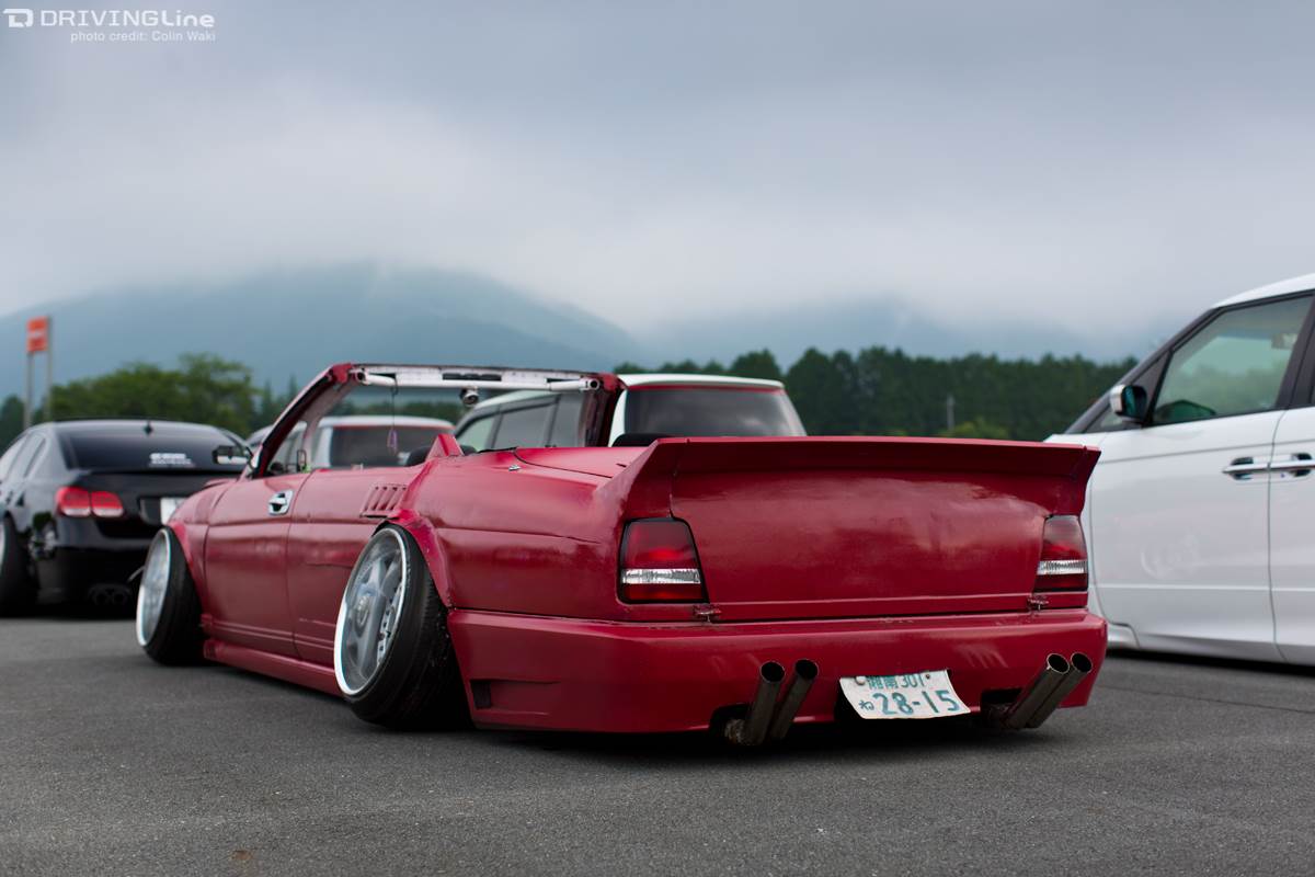 Ultra-lowered car with crazy stance