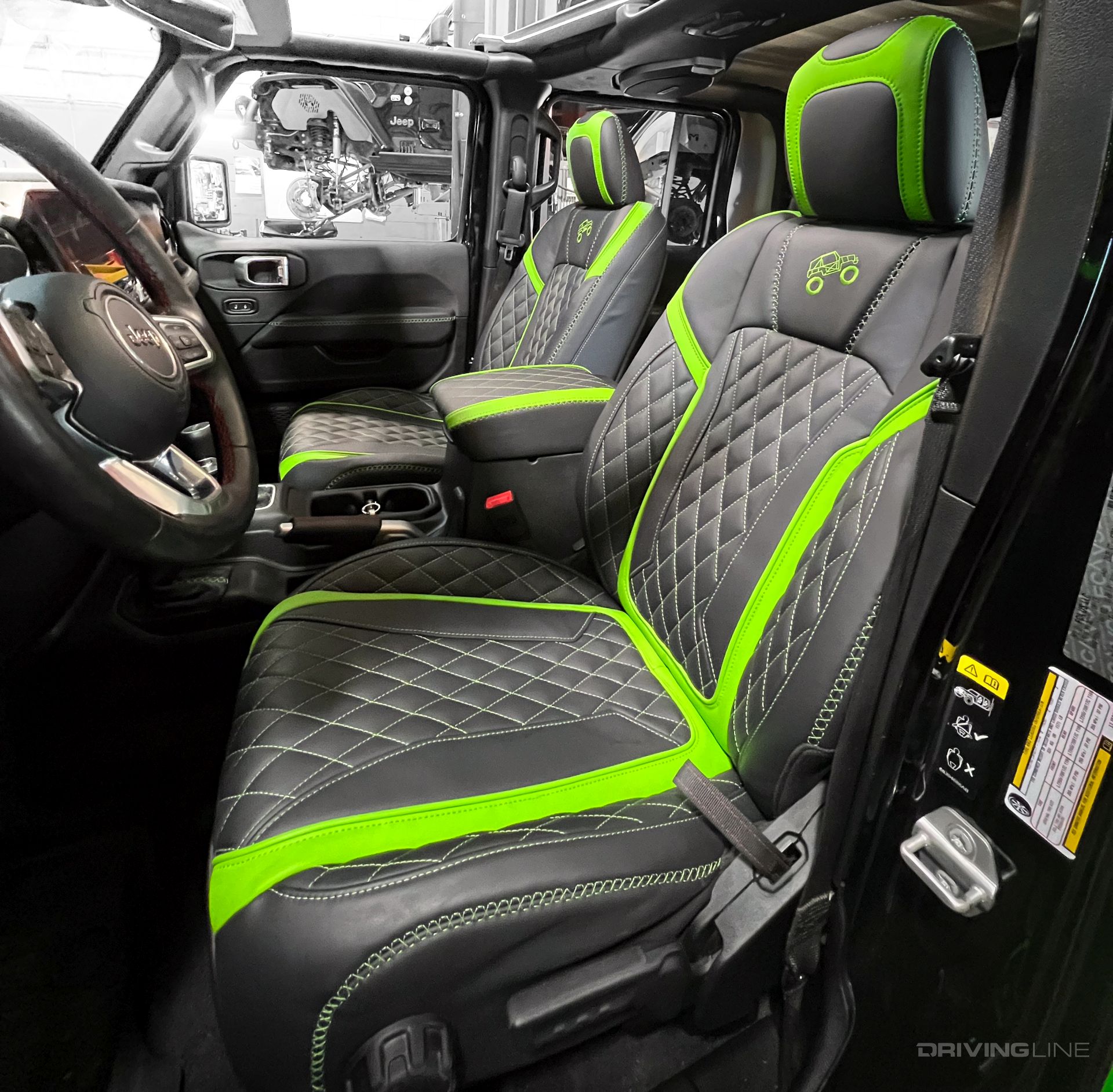 Jeep Gladiator Rubicon custom interior with alpine stereo