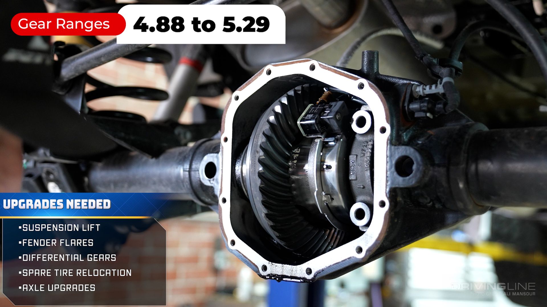 Upgrades needed for running 38-inch tall tires on Jeep Gladiator, photo of gears