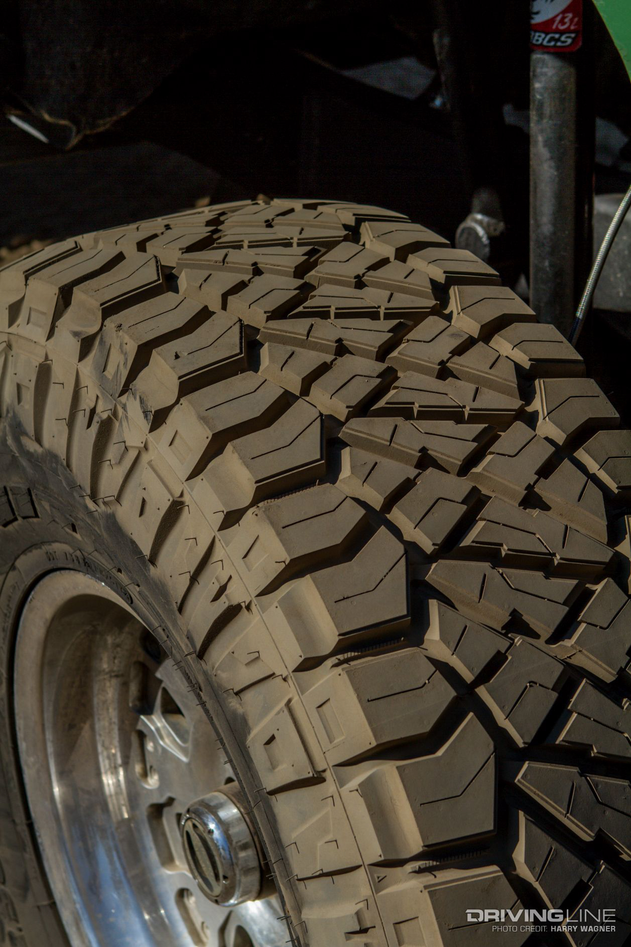 close-up of Nitto Ridge Grappler sipes in each tread block