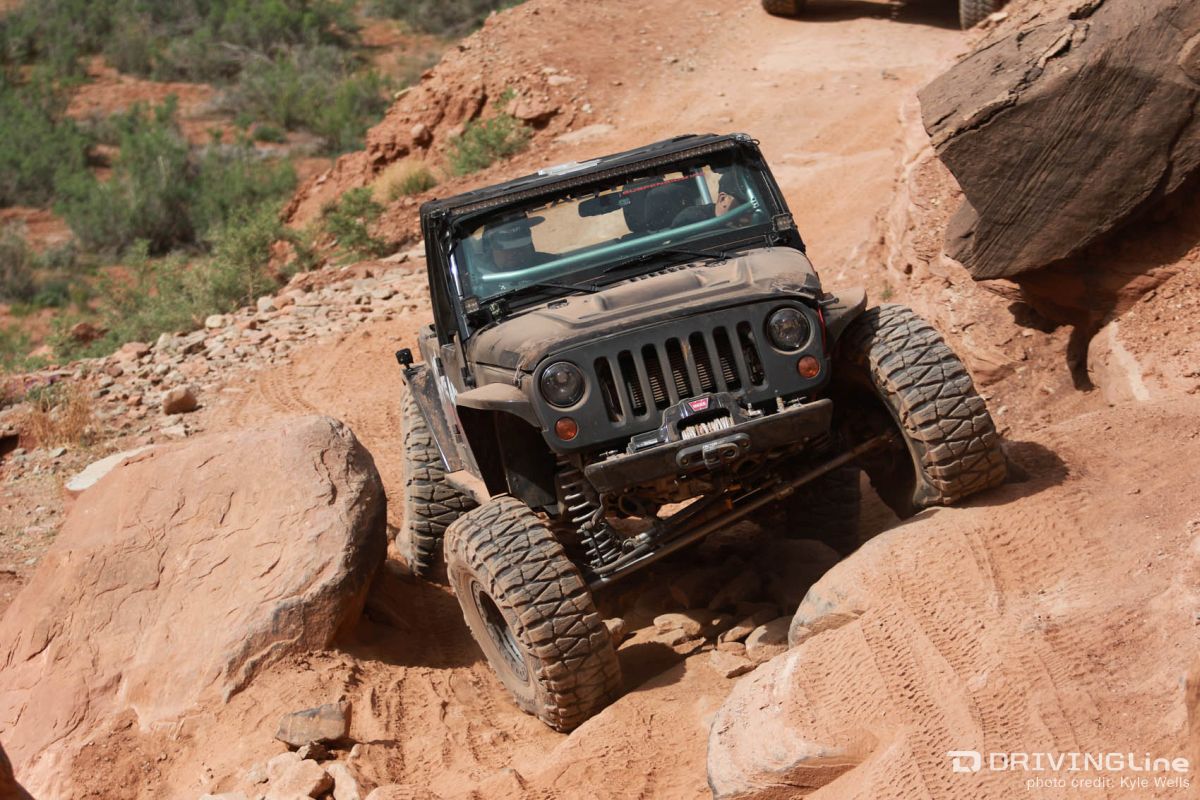 Jeep on Mud Grapplers at Moab