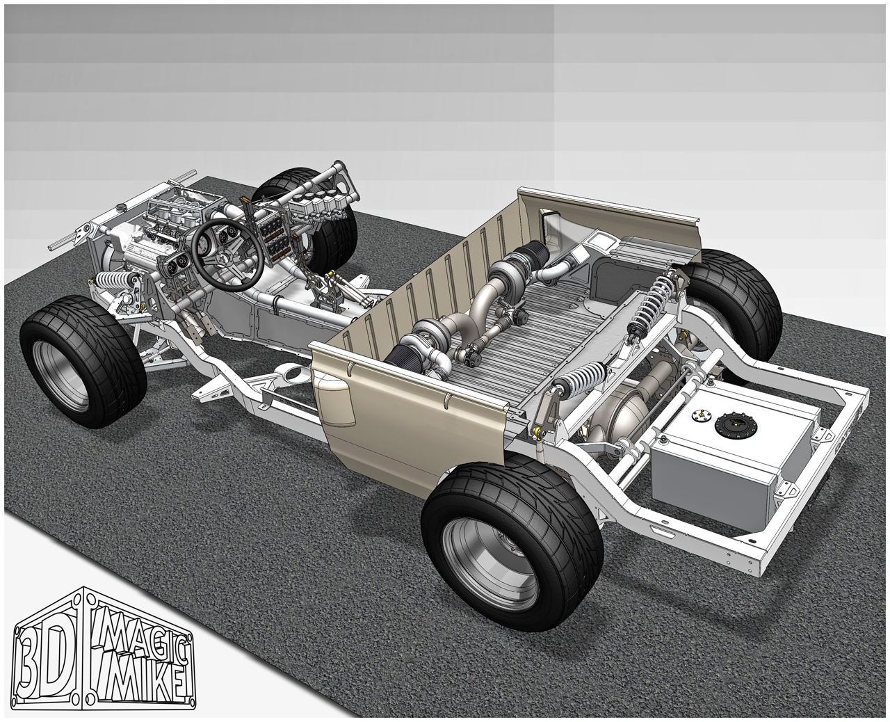 A more complete CAD drawing of the Datsun 620
