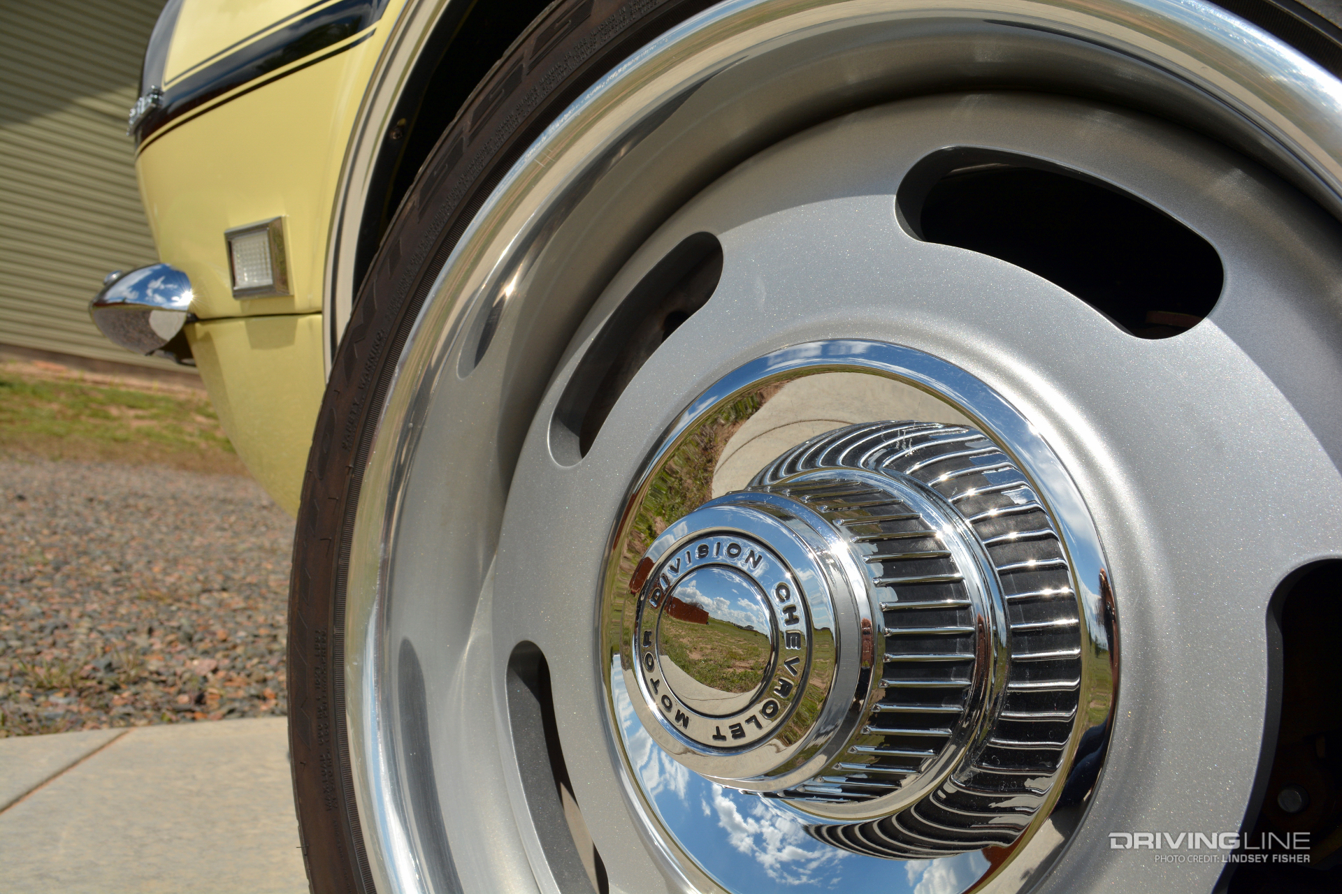 1st-gen Camaro wheel and tire closeup