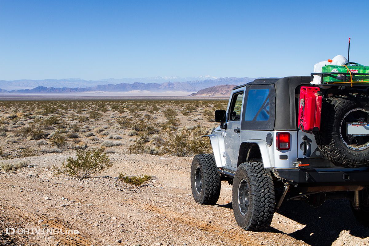 Jeep on trail, eastern Mojave