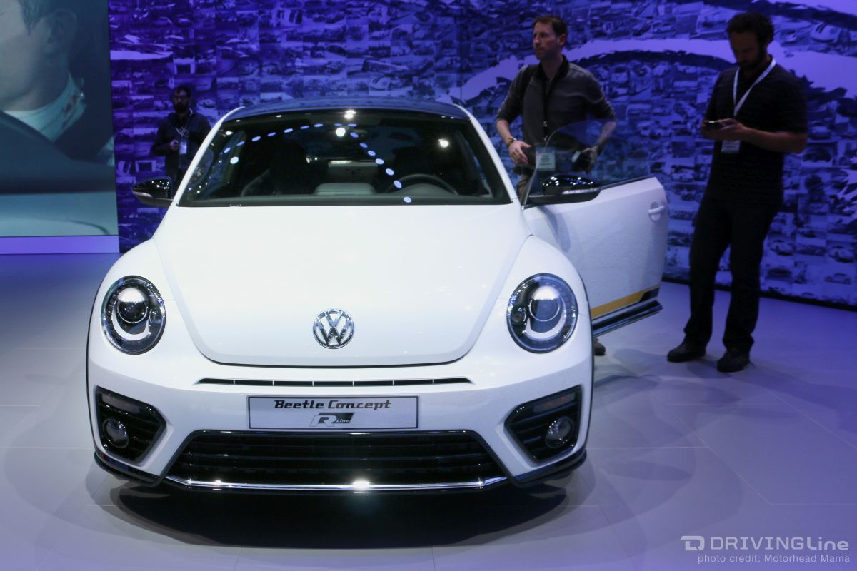 The Beetle R-Line Concept with sportier styling and the 217 bhp turbocharged 2.0L Golf GTI engine