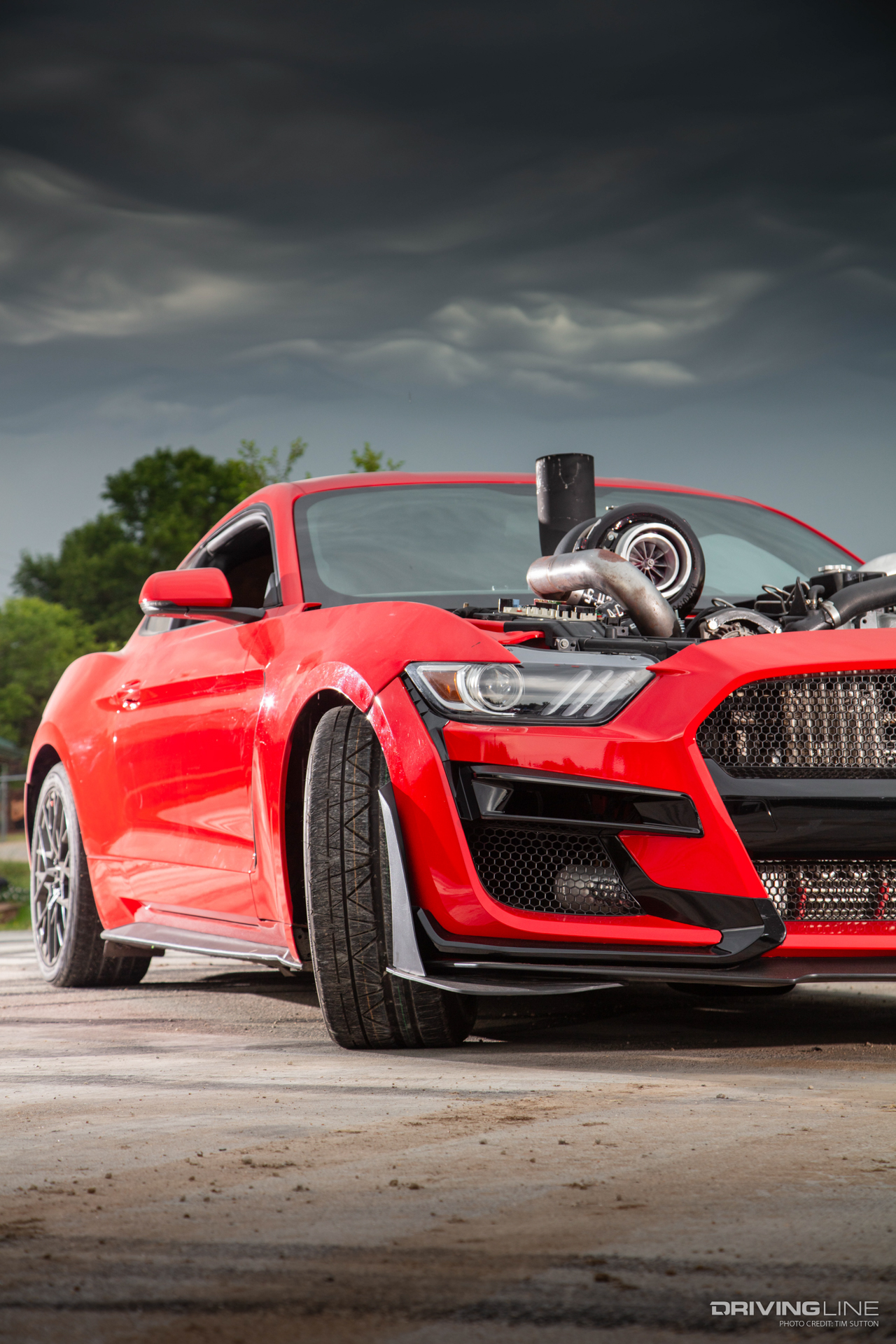 Westen Champlan's Smokestang Diesel engine swapped Mustang on Nitto Invo tires