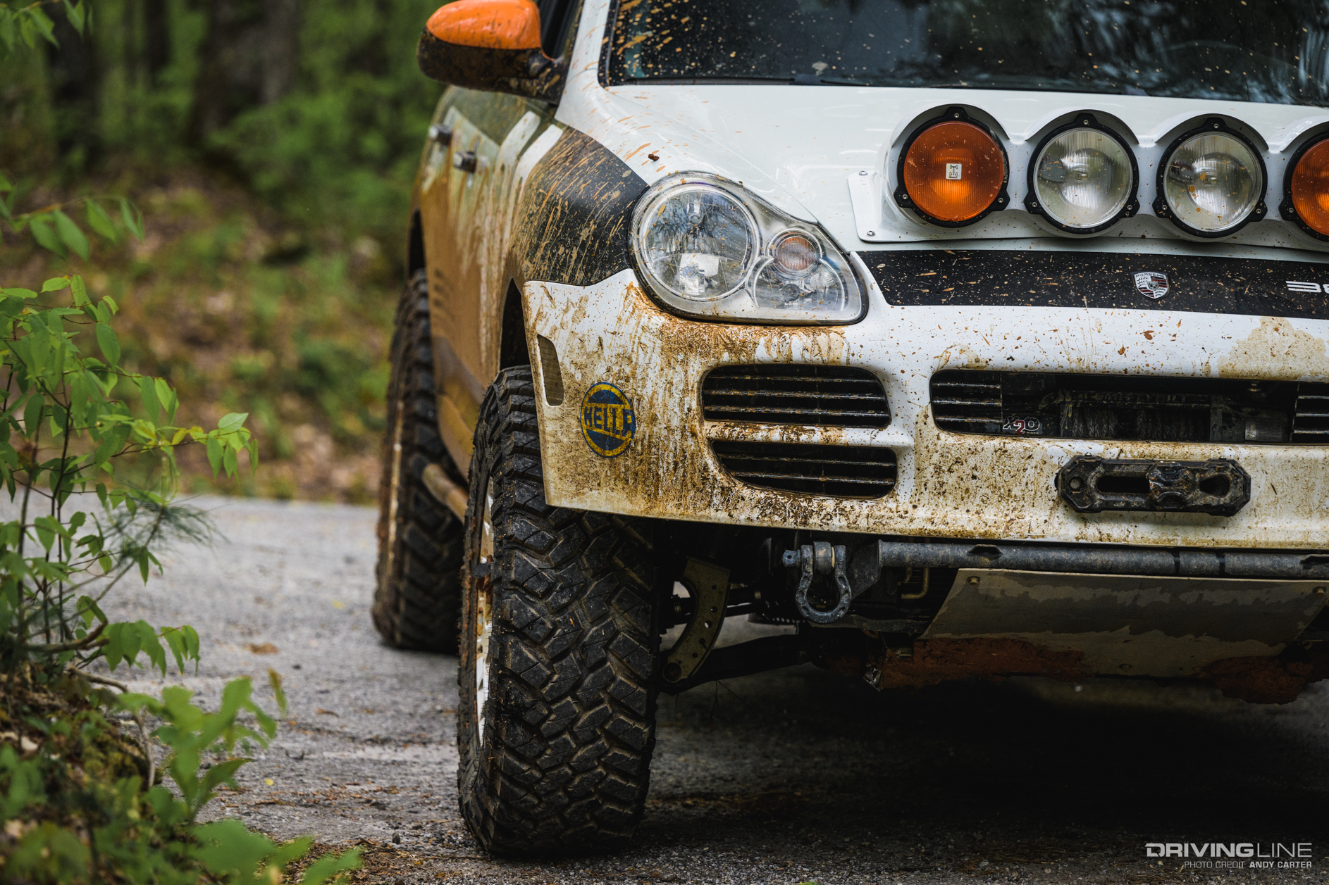 Off-Road Porsche Cayenne from front