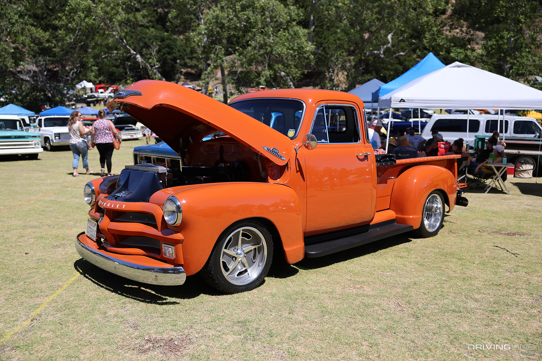 Front of Robin & Tonya Evan’s ’55 Chevy Pickup at the 2023 C10 SLO Down