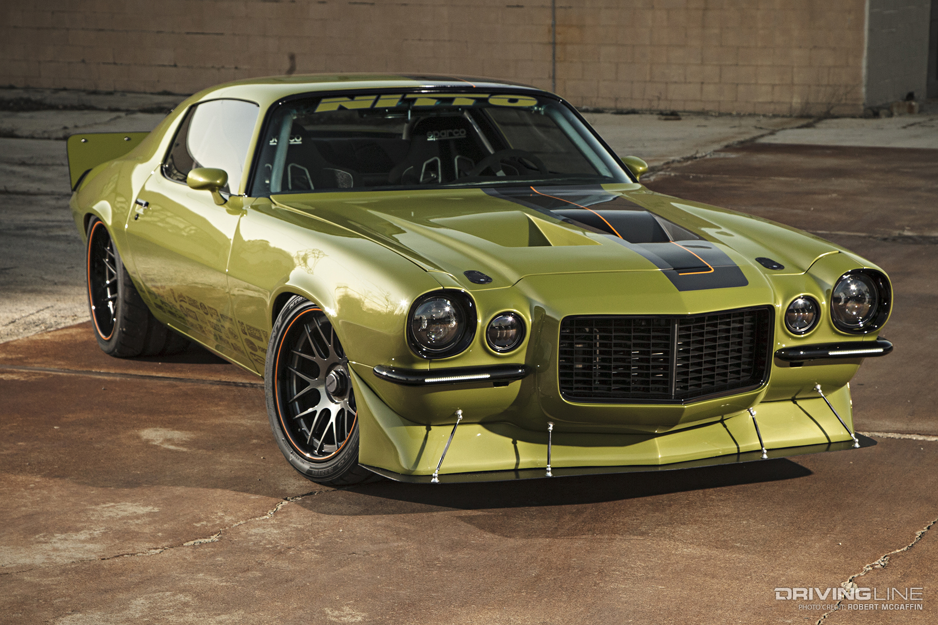 Chevrolet Camaro with Nitto banner on Nitto tires