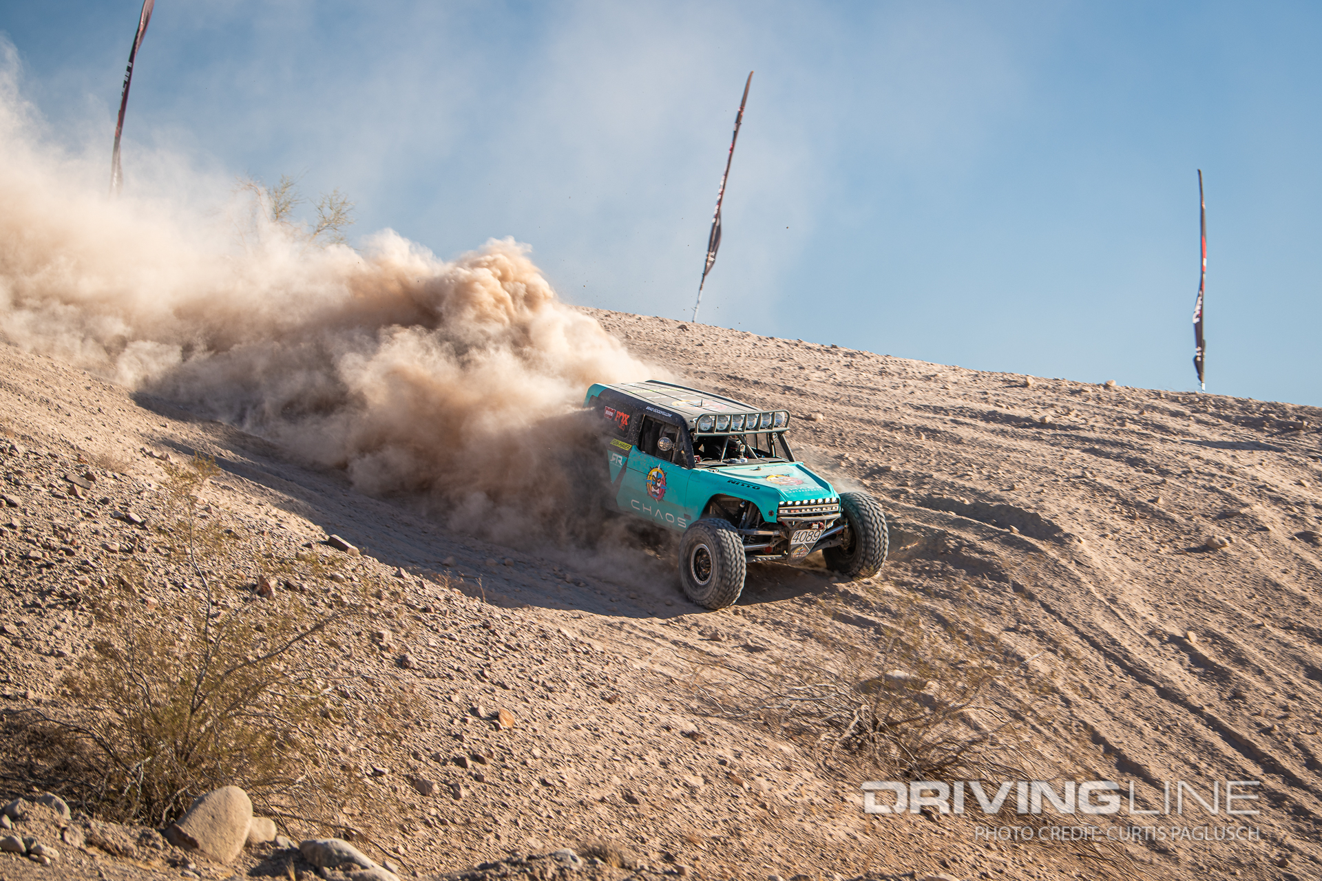 Newcomer AK Whatley ripping though the desert at the 2023 Ultra4  Lake of the Havasu