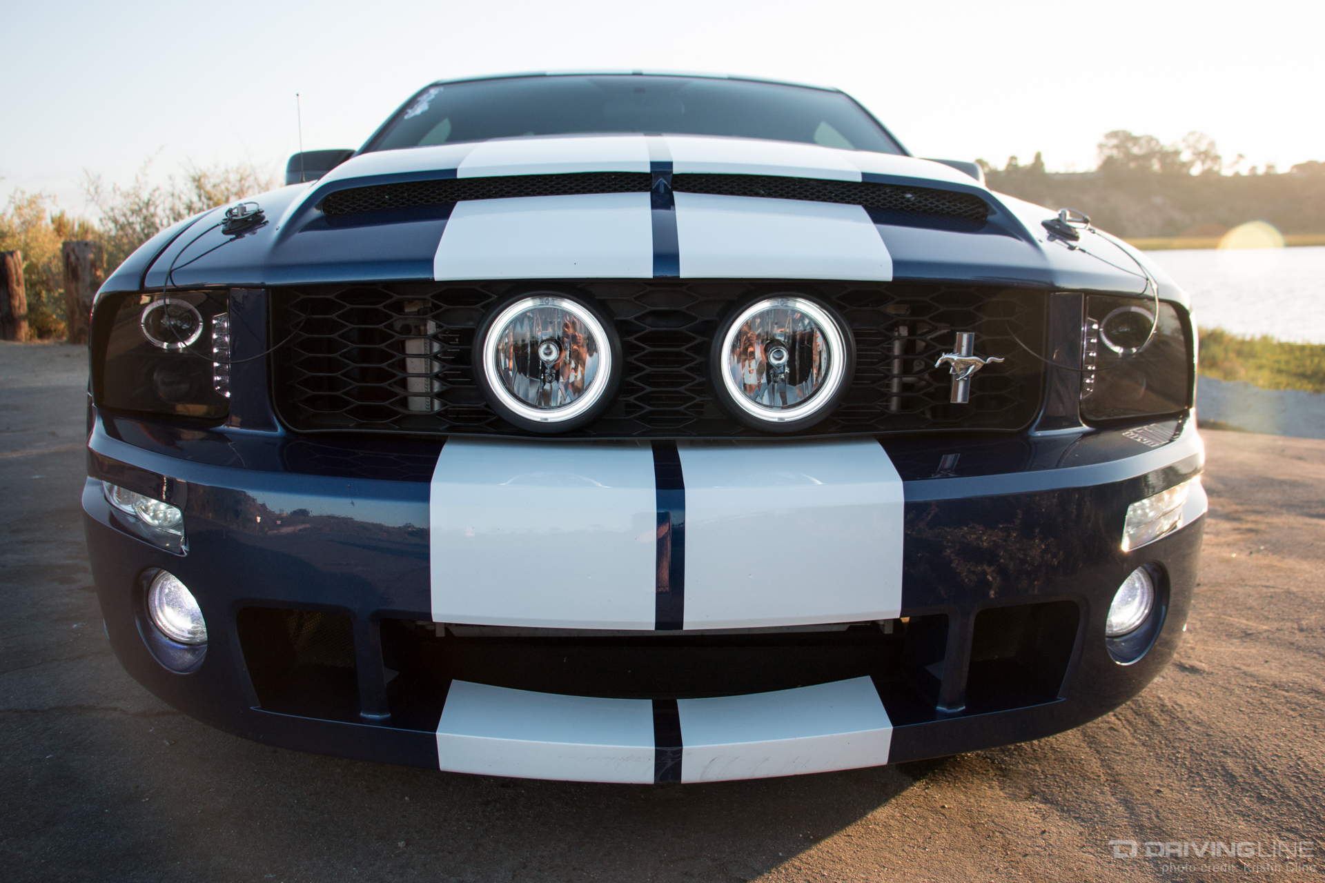 Ford Mustang front view fisheye lens
