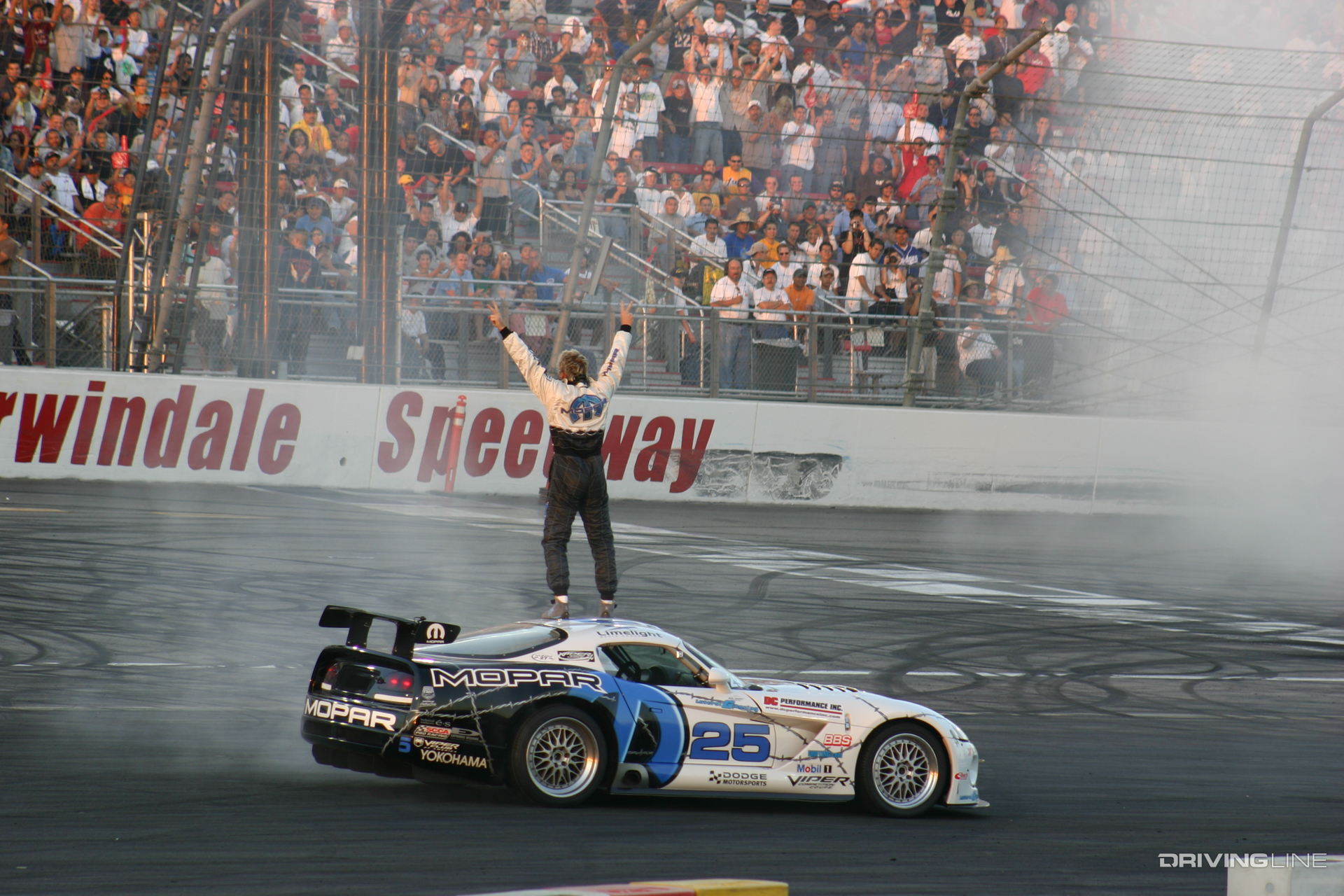 Sam Hubinette dominated the first season of Formula Drift in 2004 in his V10 Dodge Viper. His Viper was the only V10 on the grid for the first several years of FD