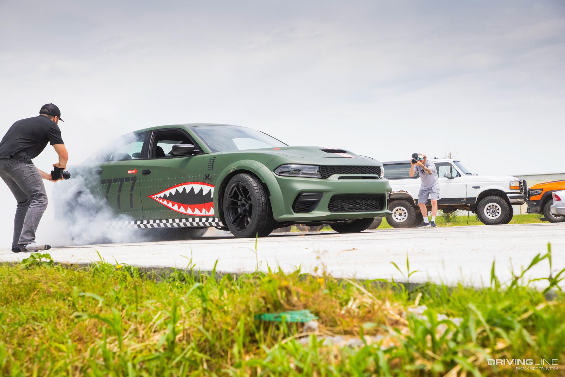 Westen Champlan Burnout in a Dodge Charger Hellcat