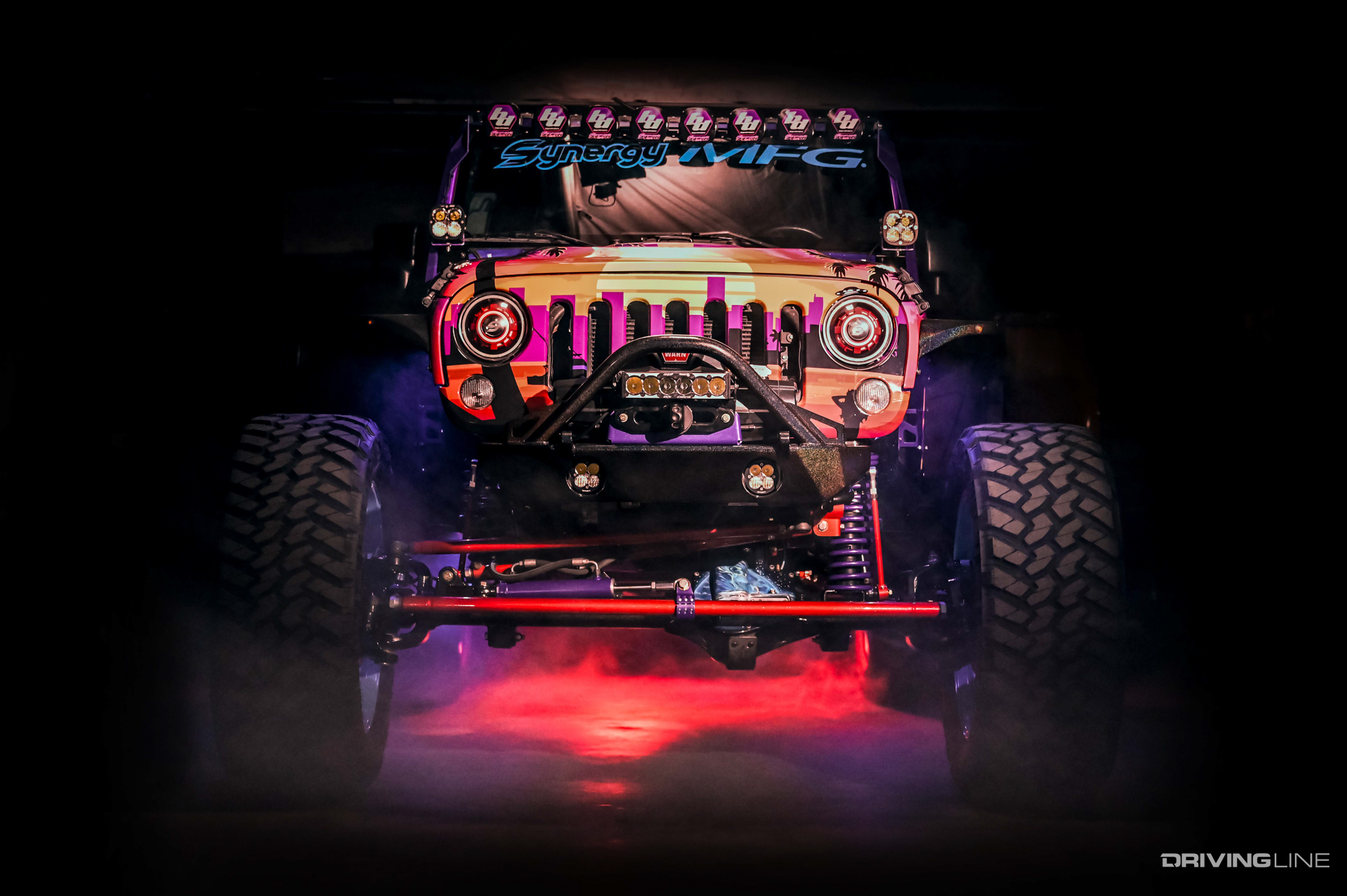 front end of Synergy Miami Beach Jeep JK on Nitto Trail Grappler tires